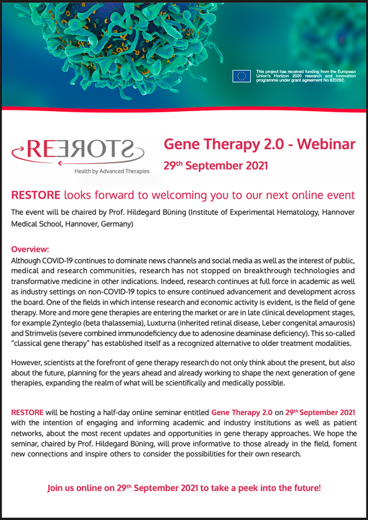 gene therapy 2 webinar flyer